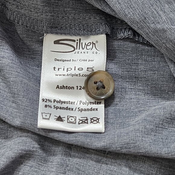 Silver Jeans Ashton Joggers Mens XL Gray Drawstrings Pockets Logo Stretch Active - Picture 10 of 14